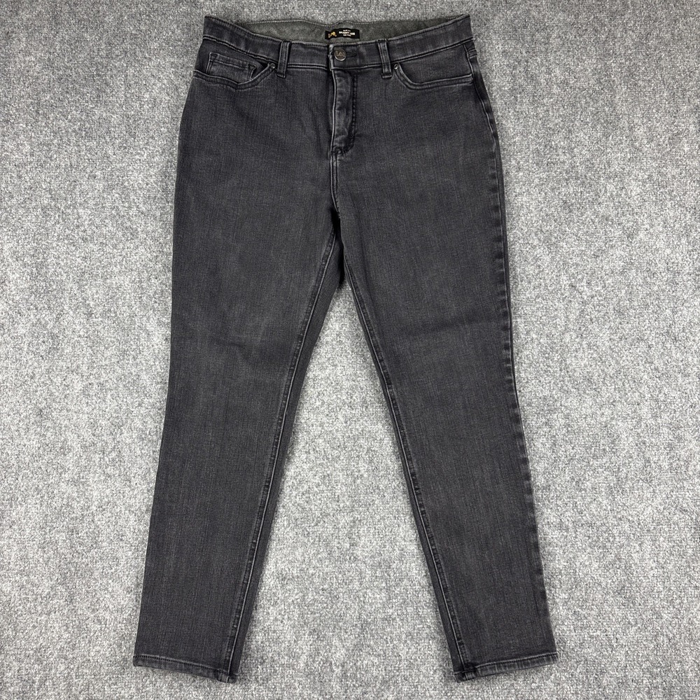 Lee Slim Fit Skinny Leg Jeans Charcoal Black Women's Size 14M Stretch